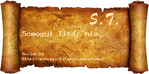 Somogyi Titánia névjegykártya